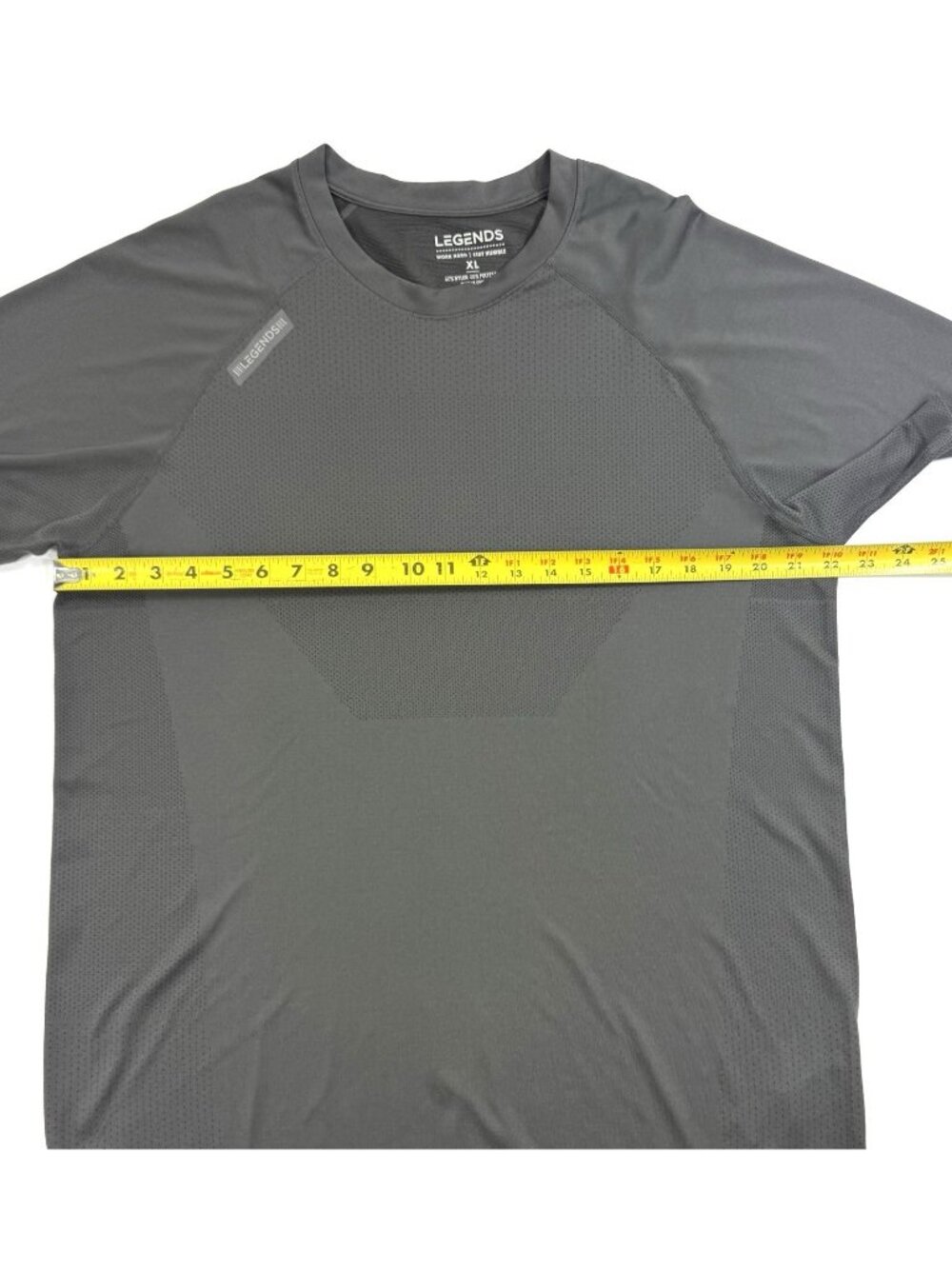 Legends Mens Shirt Size XL Short Sleeve Performance Lightweight Gym Running Gray - Picture 8 of 9